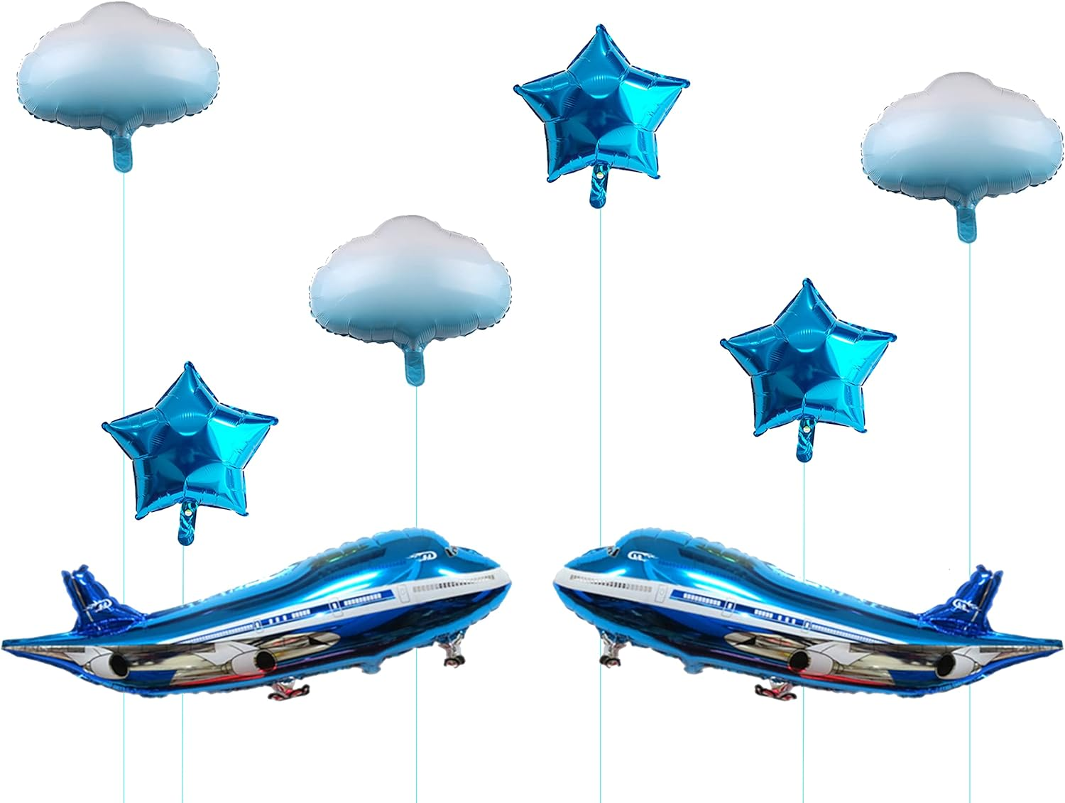 31Inch Large Airplane Blue Party Decoration Airplane Balloon Birthday Party Supplies(8Pcs)