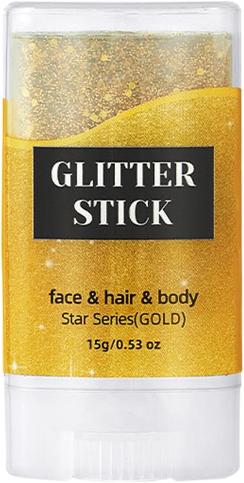 Rronnoy Body Glitter Stick - Shimmer Stick Glitter for Clothes Face,Sparkling Accessories Skin-Friendly Versatile for School Stage Performance Celebration