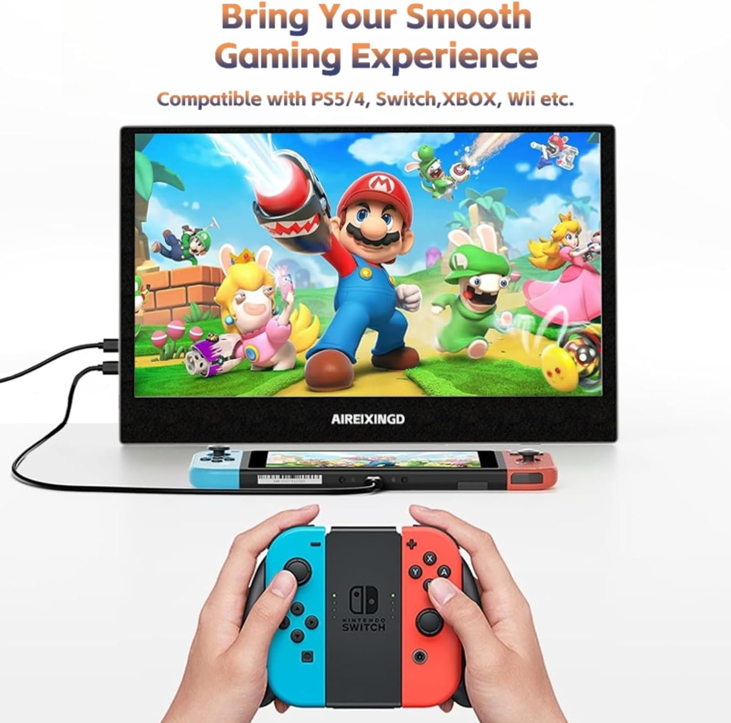 AIREIXINGD Portable Monitor 11.6" Freestanding Design 1920X1080 FHD IPS LCD Panel Portable Monitor USB Type-C/Hdmi Interface Compatible with Ps4/Ps5/Xbox/Switch/Pc/Mac image number 5