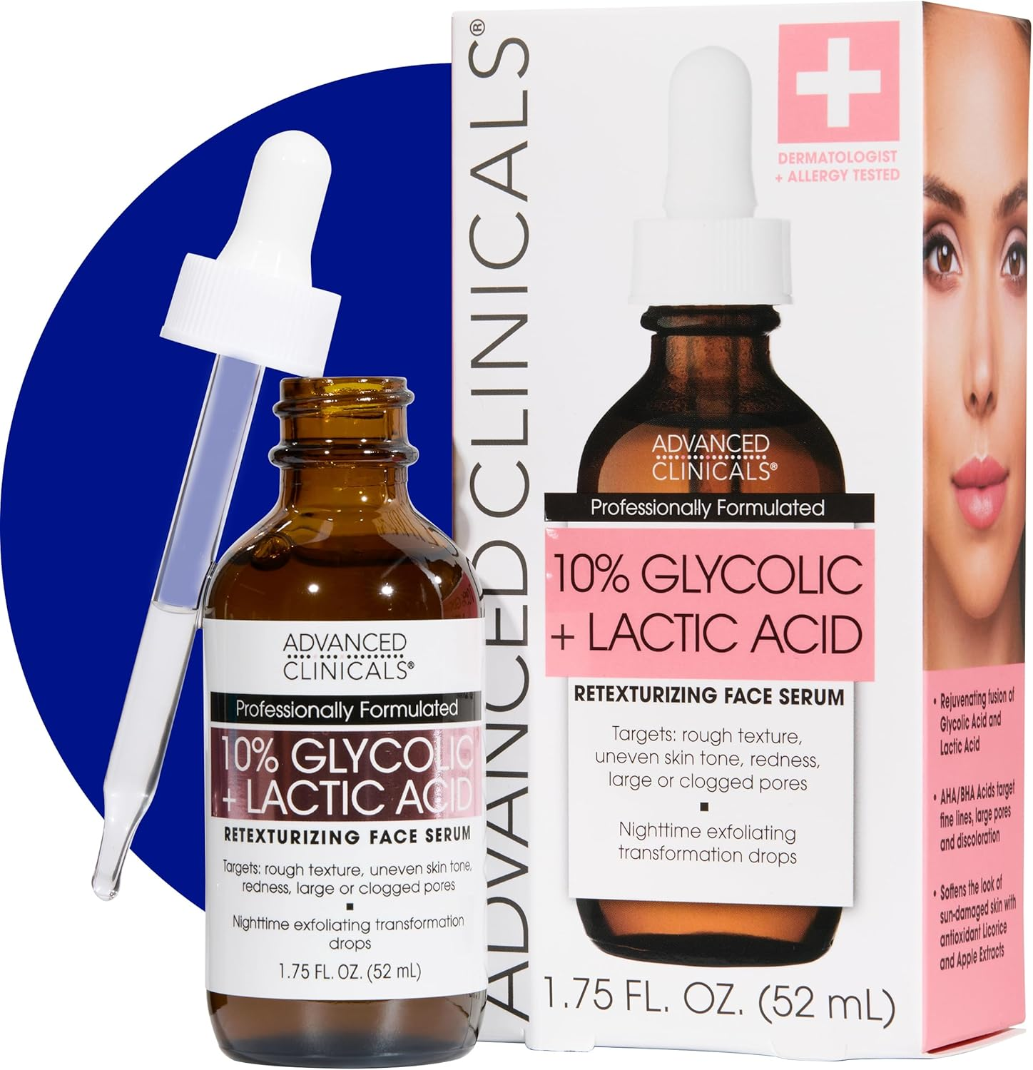 Advanced Clinicals Multi Peptides Serum for Face | Visible anti Aging Hydrating Collagen Peptide Facial Serum with Vitamin E Helps Improve Look of Wrinkles, Puffiness, & Uneven Skin Tone, 1.75 Fl Oz