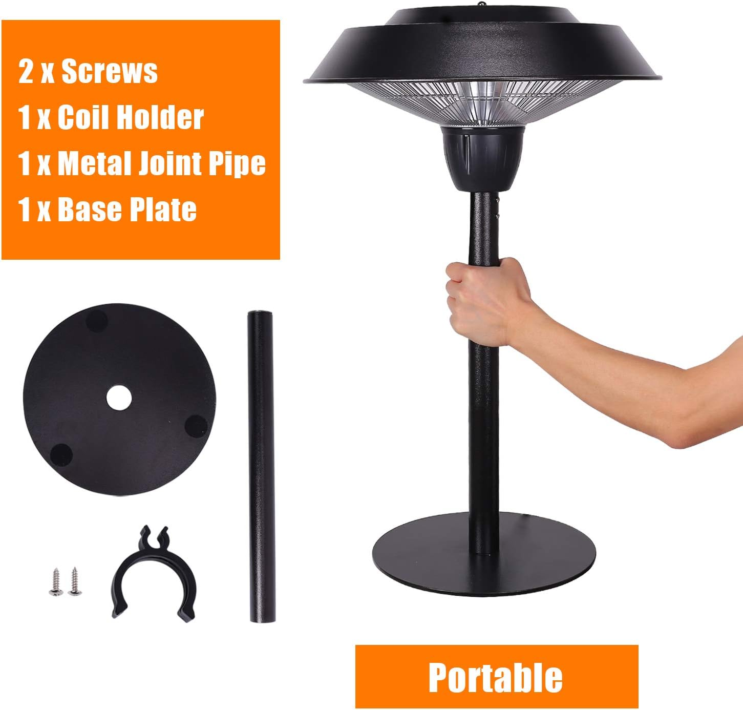 Star Patio Outdoor Heater, Electric Patio Heater, Tabletop Heater, Infrared Heater, Hammered Bronze Finished, Portable Heater 1500W, ZHQ1566-CT AU image number 3