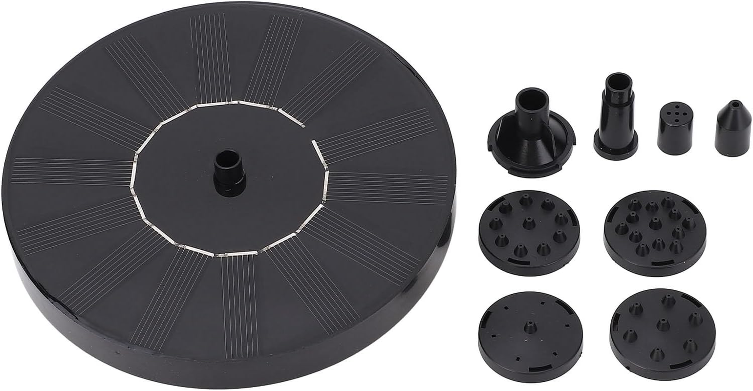 Jiawu Solar Bird Bath Fountain Pump, Small Solar Fountains with 4 Nozzles, Low Noise Waterproof Floating Powered for Bird Bath, Garden, Pool, Pond, Fish image number 6