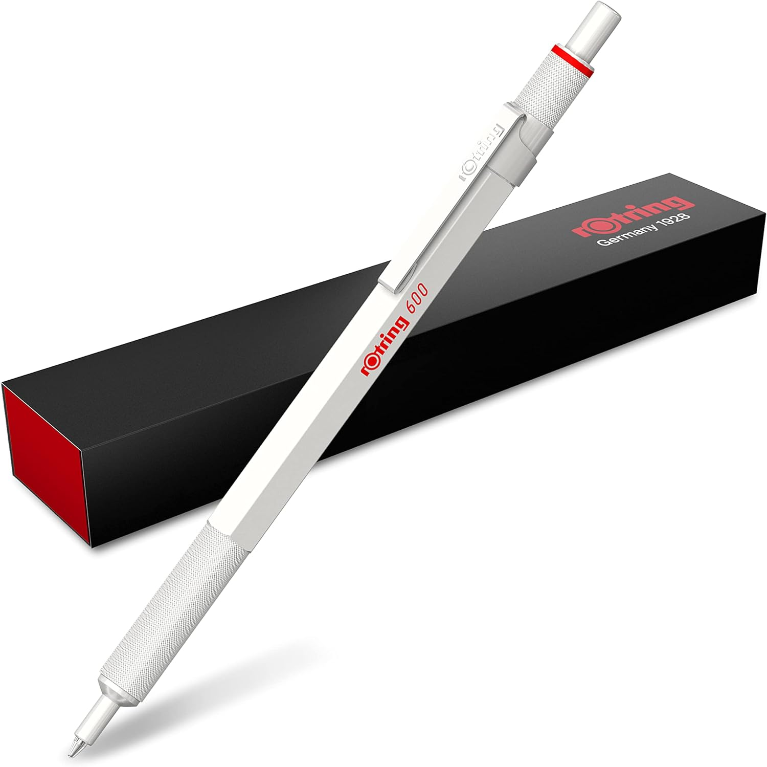 Rotring 600 Metallic Ballpoint Pen | Medium Point | Black Ink | Rose Gold Barrel with Non-Slip Knurled Grip | Refillable | 1 Count