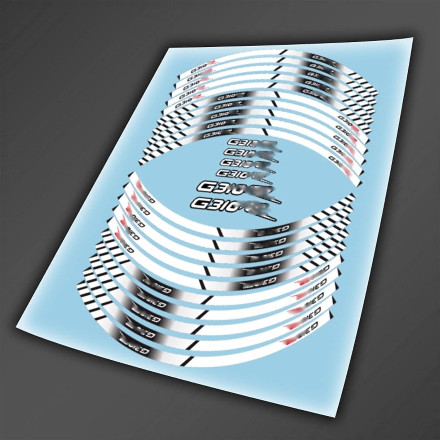 Stickers Motorcycle Tire Waterproof Wheel Logo Stickers Reflective Stripe Decals for BMW S1000RR G310GS G310R (Color : B) image number 4