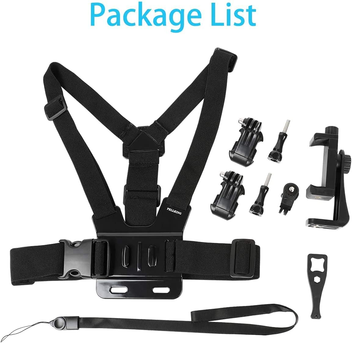 Pellking Mobile Phone Chest Mount Harness Strap Holder Cell Phone Clip Action Camera POV for Samsung Iphone plus Etc image number 2