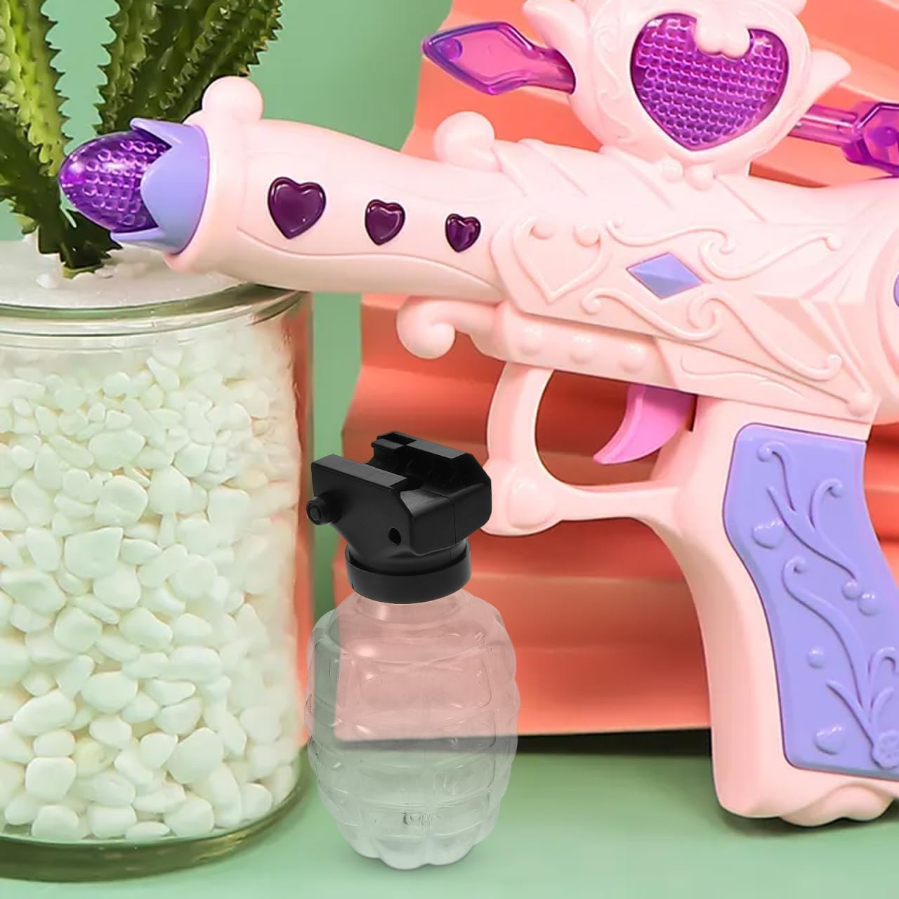 UPKOCH Waters Gels Bead Subpack Bottle 3 Sets Waters Bullets Bead Refill Bottle Ammobottle Plastic Funnel Pineapple Bottle Waters Gels Bead Accessories for Gelgun Outdoor Play