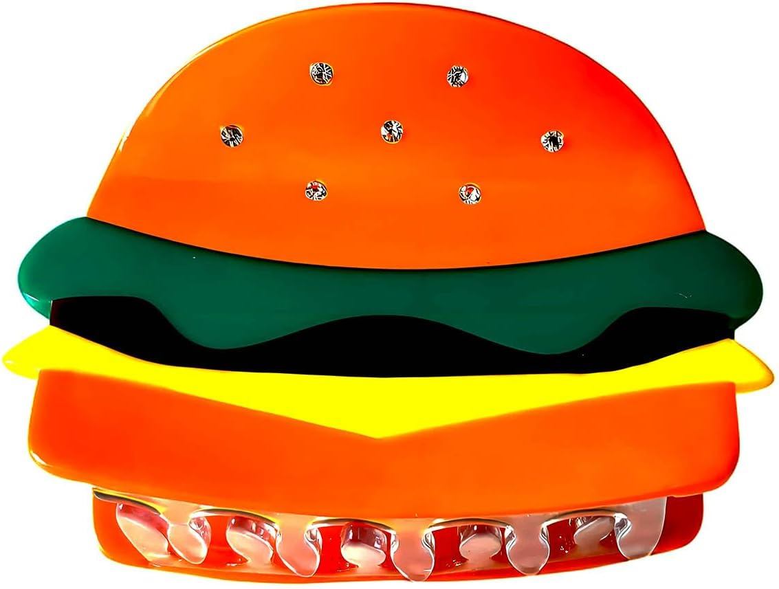 Hot Dog Hair Claw Clips, Unique Food Claw Clip, Acetate Hair Clips for Women, Fun Accessories