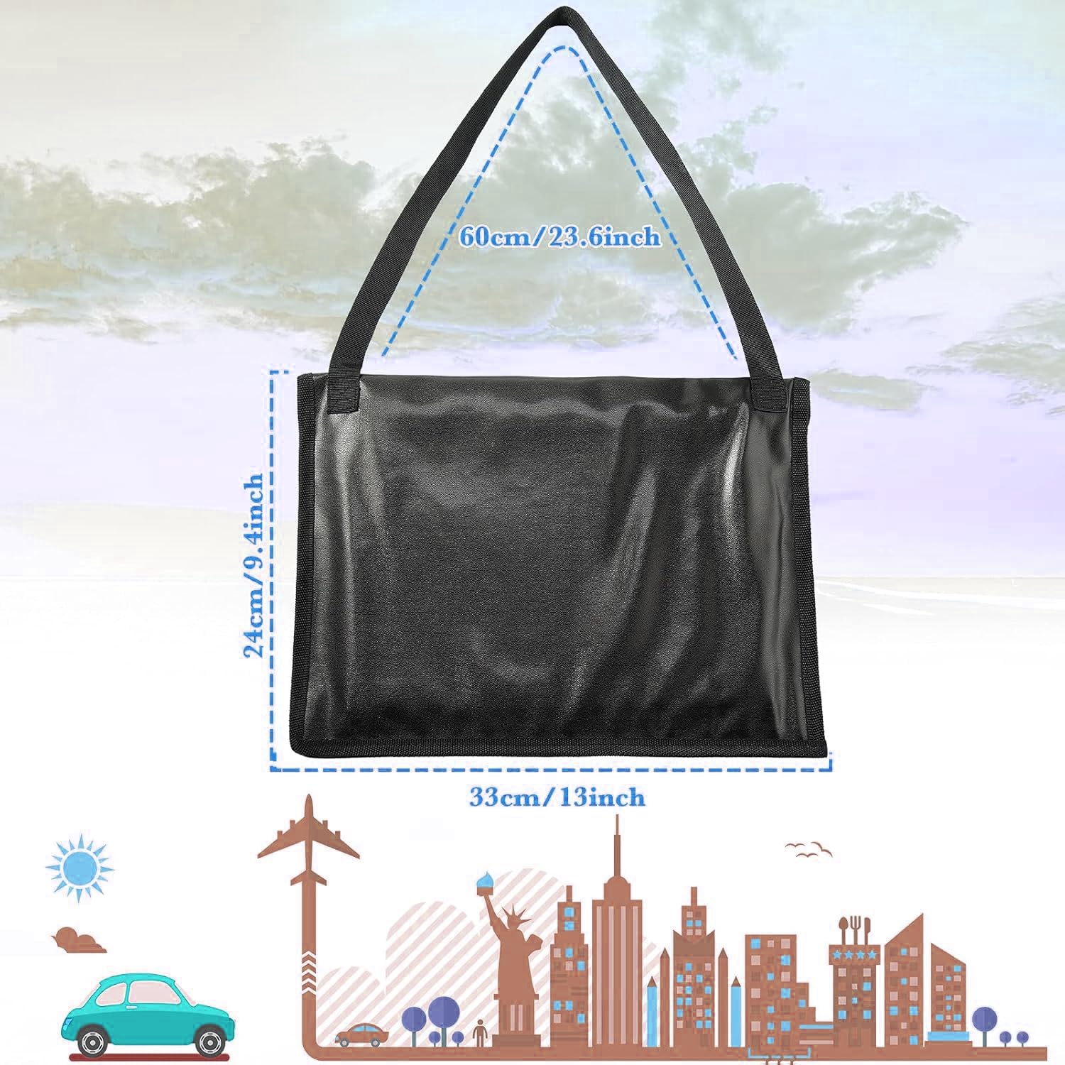 IONPSHG License Plate Holder with Hanging Strap Black License Plate Frame Cover Car Plate Bracket Test Drive License Plate Holde License Plate Tag Bag Dealer Plates Tag Bags for SUV Car Truck (2) image number 4