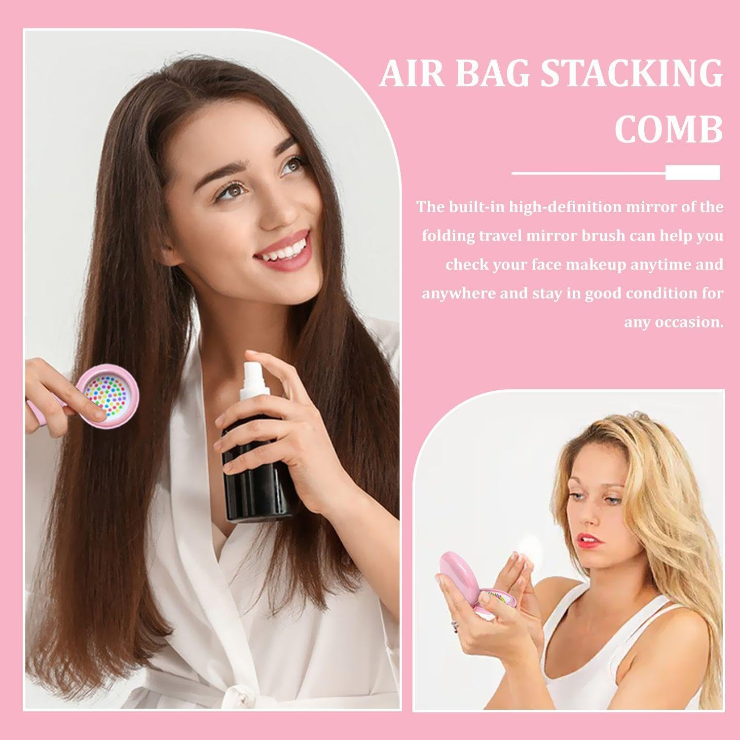 4-Piece Foldable Pocket Brush, Hair Brush with Mirror, Travel Brush, Mini Hair Brush, Folding Mirror, Foldable Brush image number 5