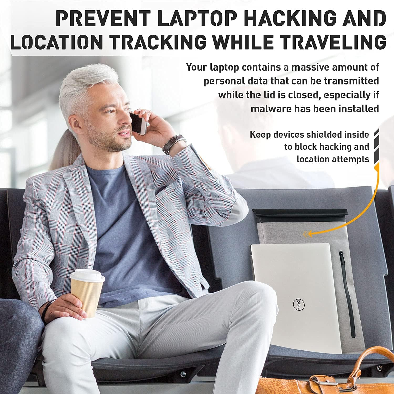 Mission Darkness Dry Shield Faraday Laptop Sleeve // Slim Waterproof Bag for Laptop Computers, RF Shielding Liner, Felt Padding, Magnetic Roll Closure, Signal Blocking, Anti-Hacking, Data Security image number 5