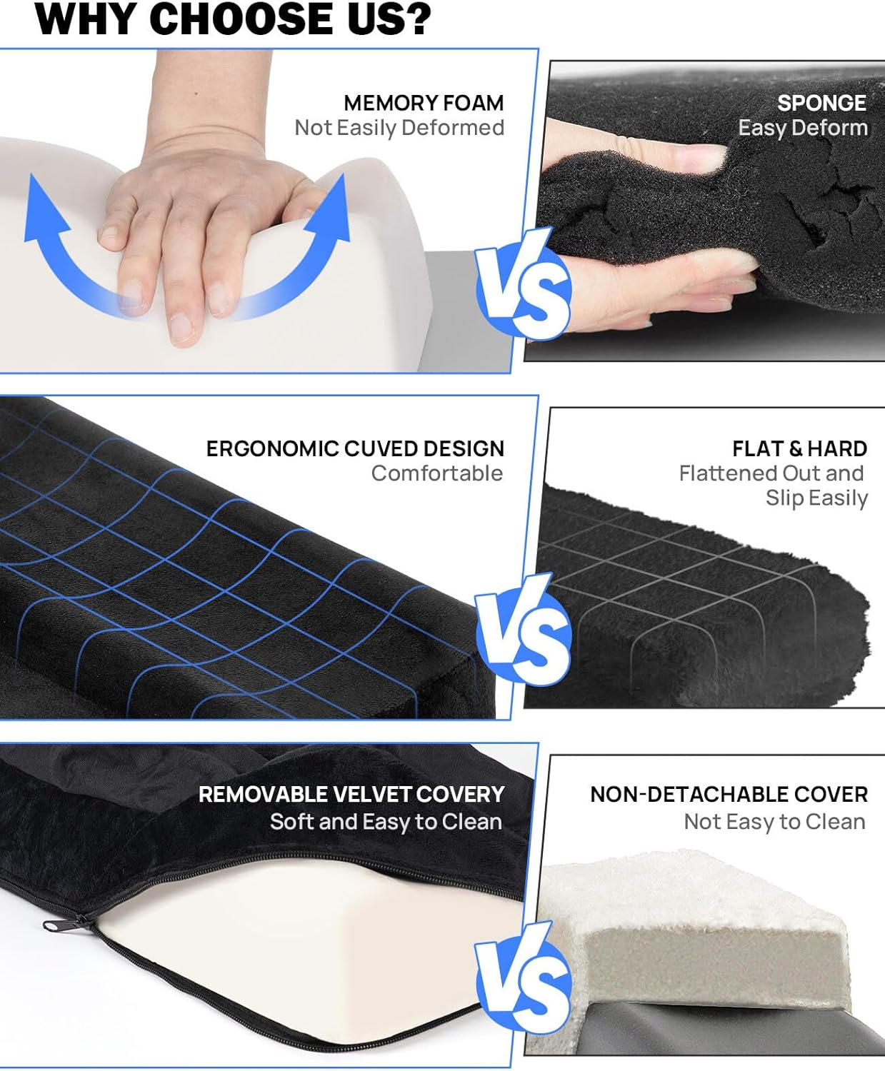 Knee Scooter Cushion Cover, Knee Scooter Pad for Comfort, Memory Foam Cushion Knee Walker Accessories with Removable Cover, 2'' Thick Fits Most Knee Walker Models image number 3