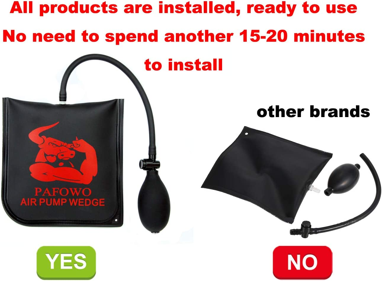 PAFOWO Improved 3 Piece Commercial Grade Air Wedge Bag Pump Professional Leveling Kit & Alignment Tool Inflatable Shim Bag. 3 Sizes(Small, Medium, Large) for a Variety of Jobs. 300 LB Rating image number 3