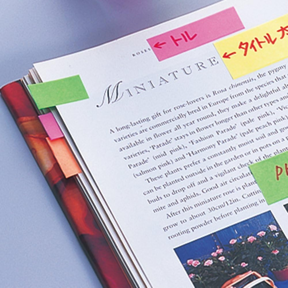 Yamato NORK-25CH-6C Sticky Notes, Noteck, Roll Tape, with Cutter, 1.0 Inches (25 Mm) X 32.8 Ft (10 M) - Rose/Lemon image number 5