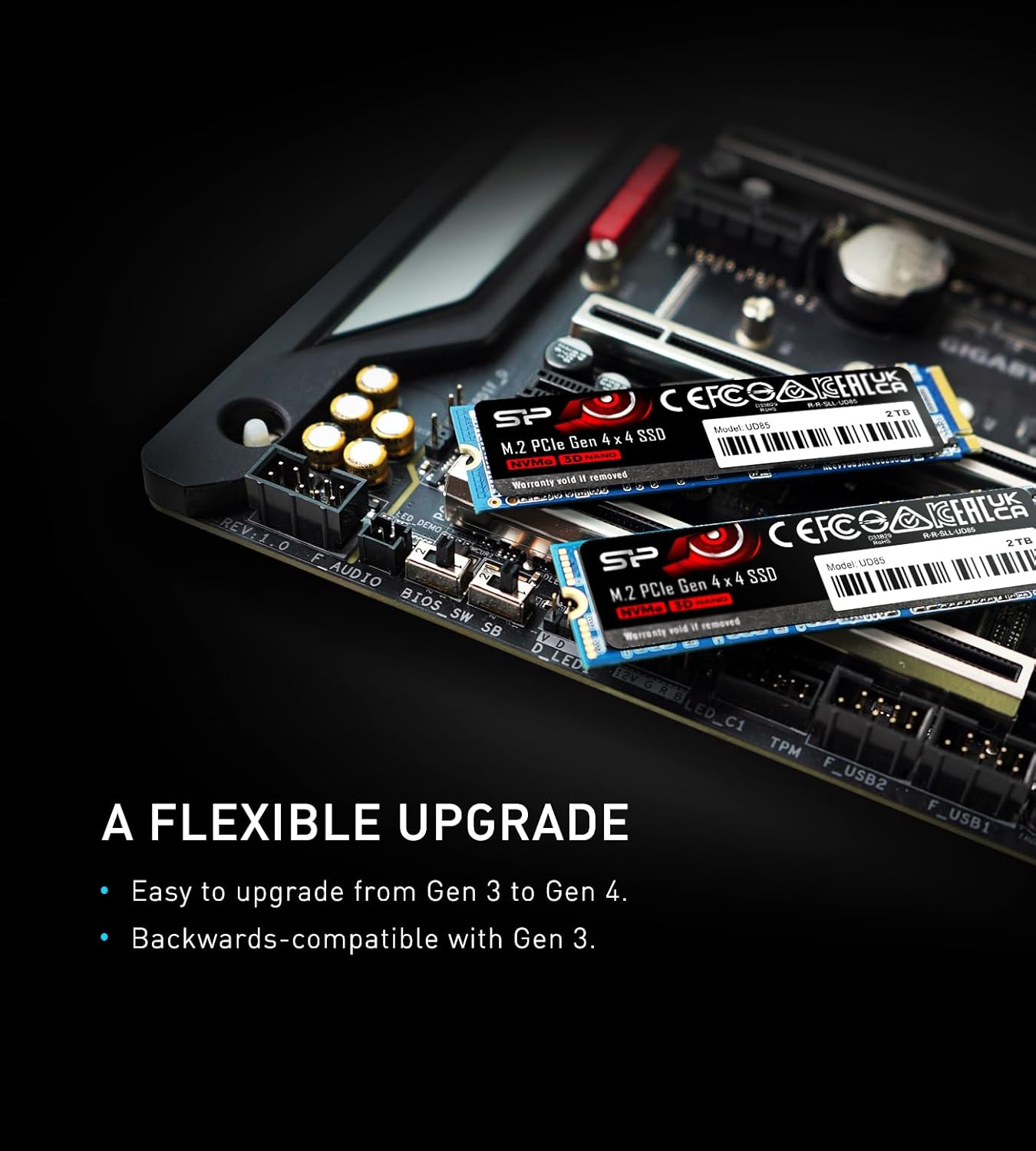 Silicon Power UD85 4TB Nvme Pcie 4.0 M.2 SSD, up to 3600Mb/S, 3D NAND M.2 2280 Pcie Gen4X4 Internal Solid State Drive for Desktop Laptop PC Computer image number 5