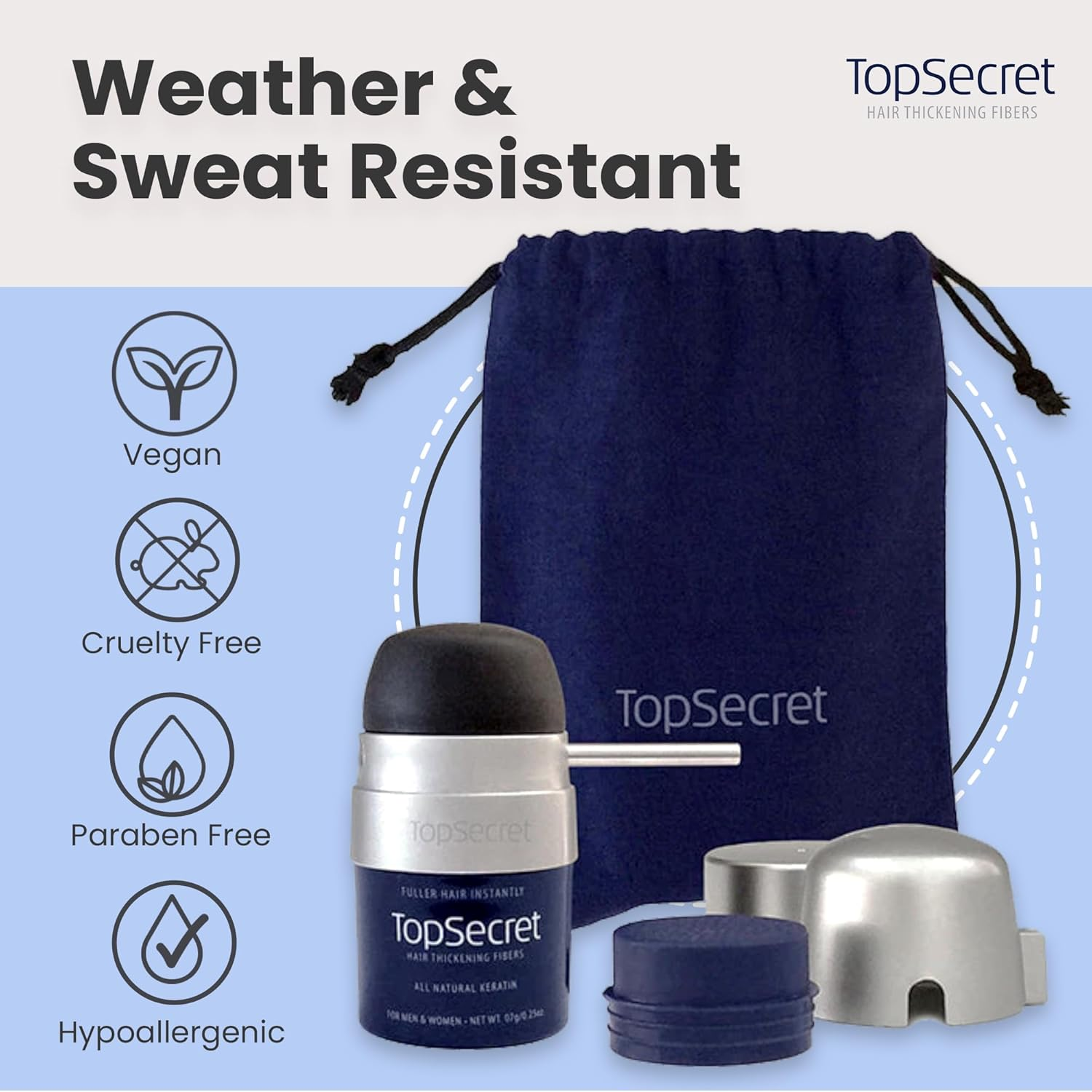 Top Secret Hair Thickening Building Fibers - Undetectable & Natural Hair Filler - for Men & Women - Instantly Fill in Fine Thinning Hair - Weather & Sweat Resistant (Blonde, Regular) - Blonde image number 2