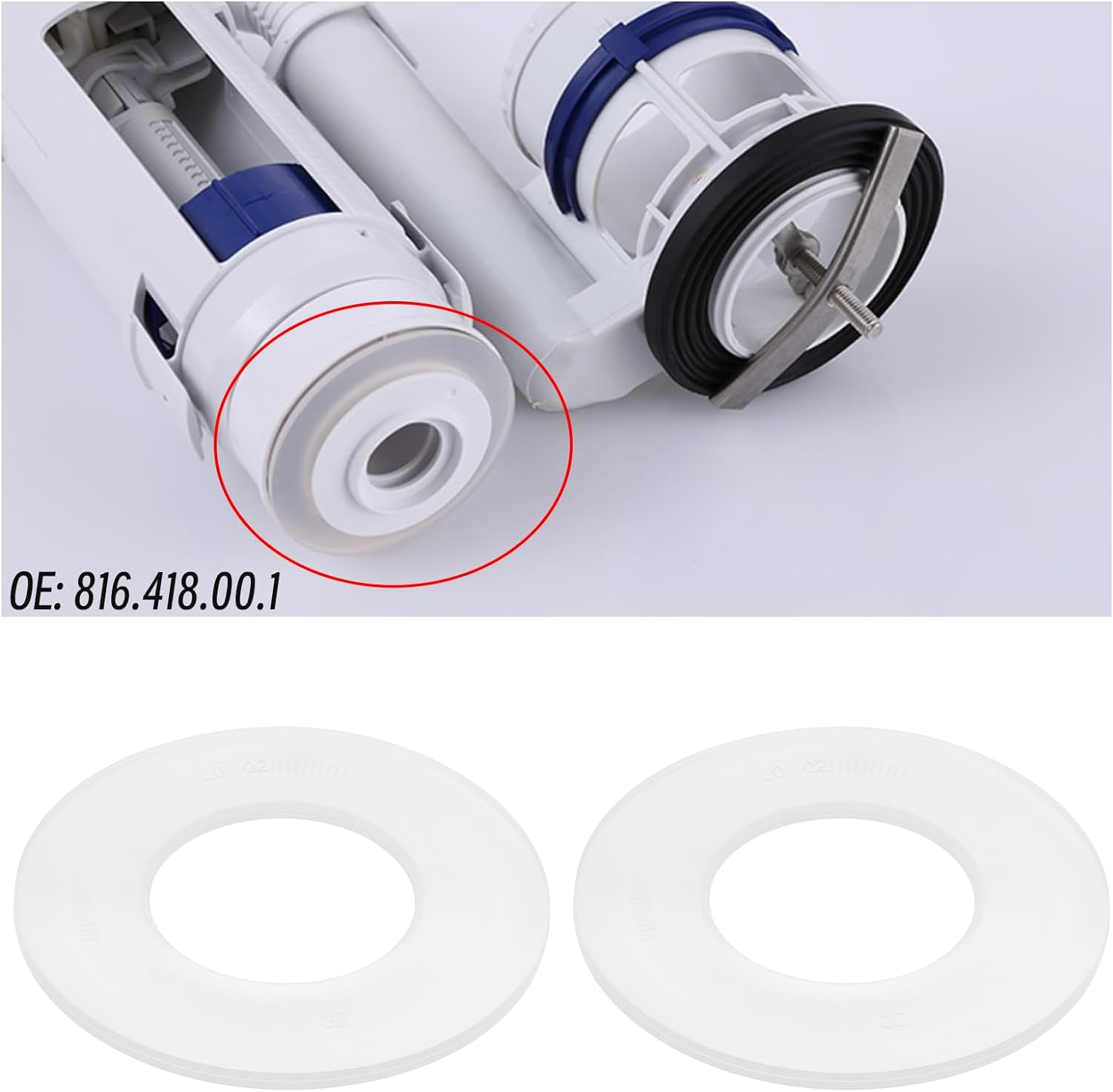 Emsea 5Pcs Toilet Flush Valve Seal Ring Replacement 816.418.00.1 Compatible with Geberit Flush Valves Flush Valve Base Sealing Washer Silicone image number 6