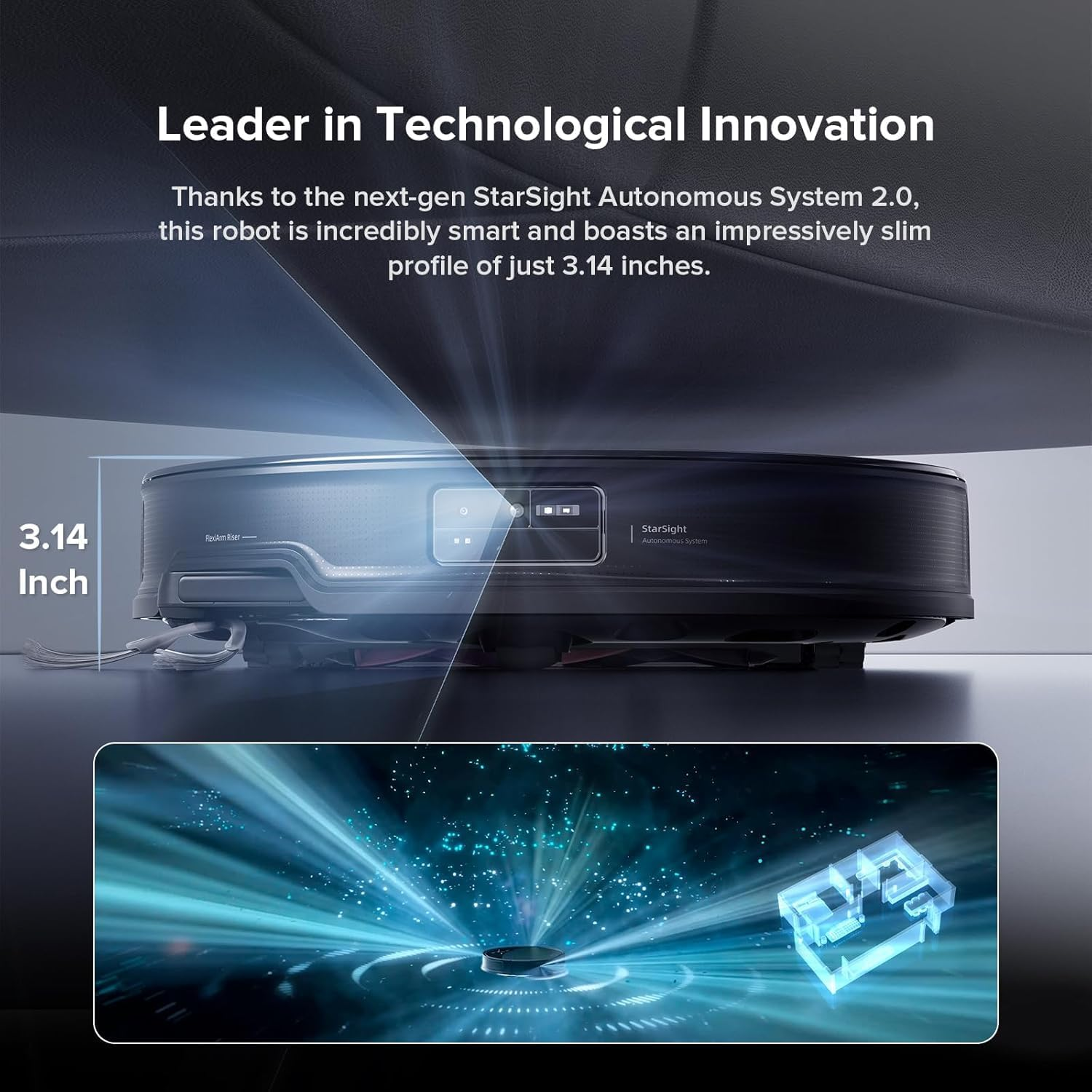 Roborock Saros 10R Robot Vacuum and Mop, Powerful Suction, Zero-Tangling, 3.14&rsquo;&rsquo; Ultra Slim, Flexiarm Riser Technology for Carpet & Floor, Corner & Edge Cleaning, Self-Emptying, Hot Air Drying image number 2