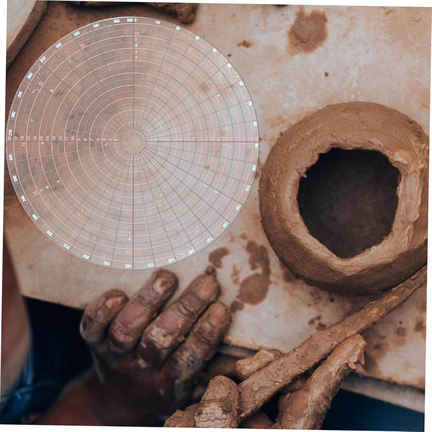 Hohopeti Ceramic Painting Template Kit Pottery Clay Divider Tools Pottery Measuring Gauge Circle Maker for Diy Sculpture and Artistic Creations image number 4