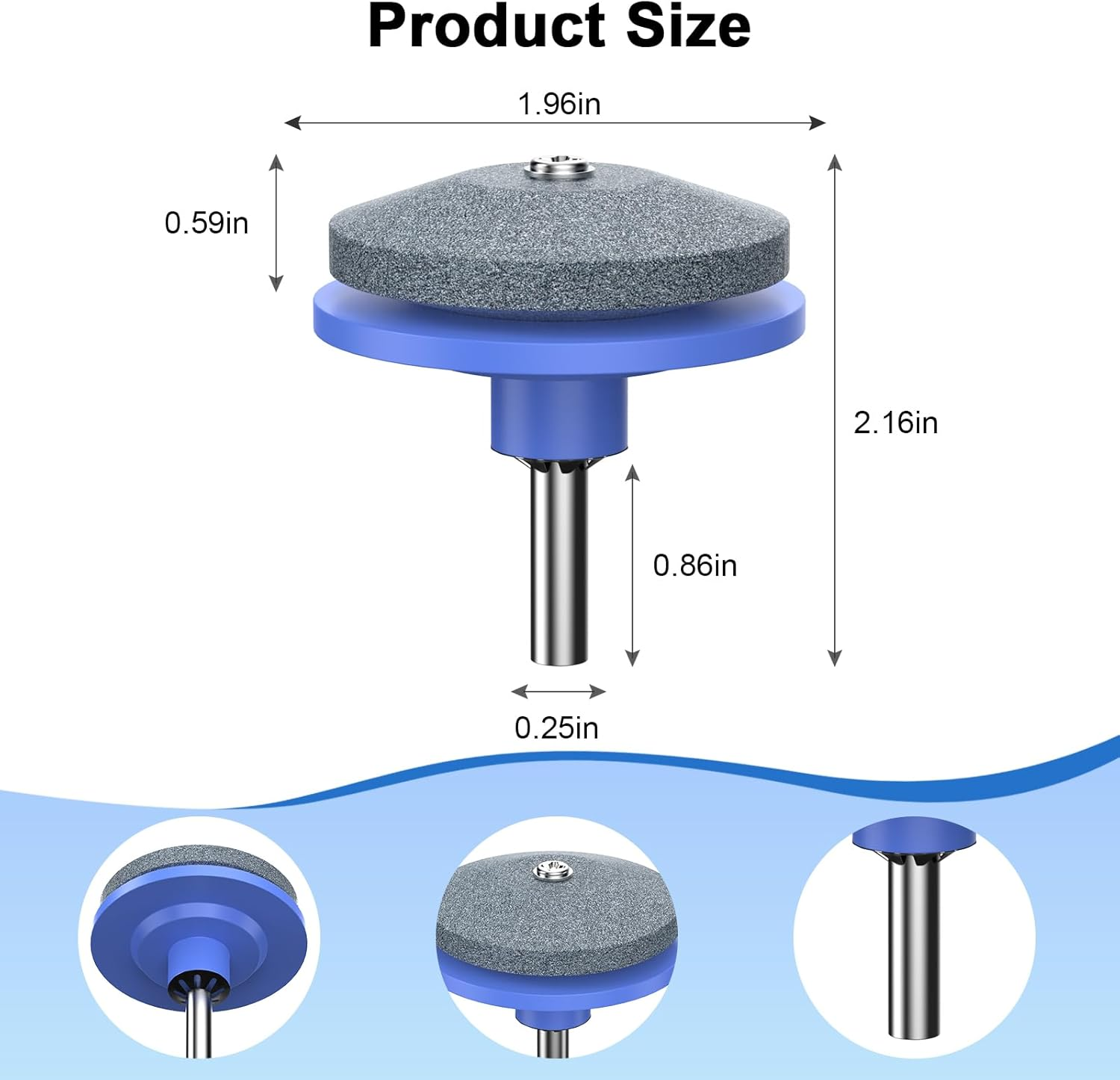 Lawnmower Dull Blade Sharpener, 3PCS Lawn Mower Blade Sharpener Tool for Any Power Hand Drill, Universal Blade Sharpeners for Lawn Mowers, Easy to Use and Not Easy Damage, Blue image number 6