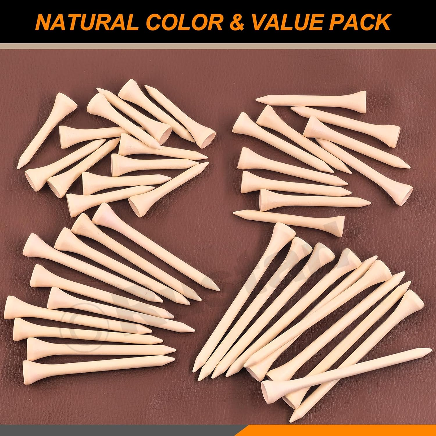 180Pcs 4 Sizes Golf Tees Assortment Kit Durable Bamboo Tees Wooden Golf Tees Less Friction Wood Tees Reduce Friction Side Spin for Golf Training Golfer Professional image number 4