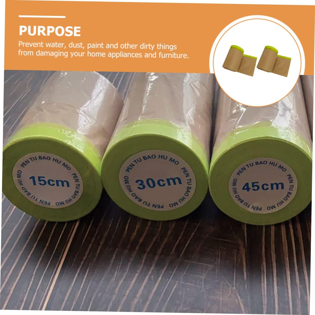 2 Rolls Kraft Paper for Painting Covering Masking Paper Meters for Painting Automotive Furniture image number 3