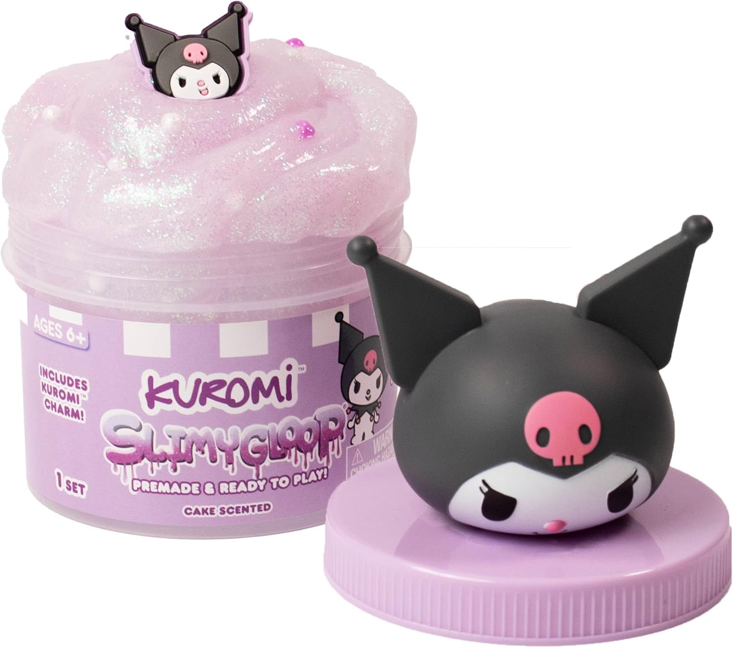 Hello Kitty SLIMYGLOOP Jar, 8 Oz Red & White Cotton Candy Scented Slime, Includes Beads & Hello Kitty Charm, Sanrio Stuff, Hello Kitty Slime, Slime for Kids, Hello Kitty Merch image number 2