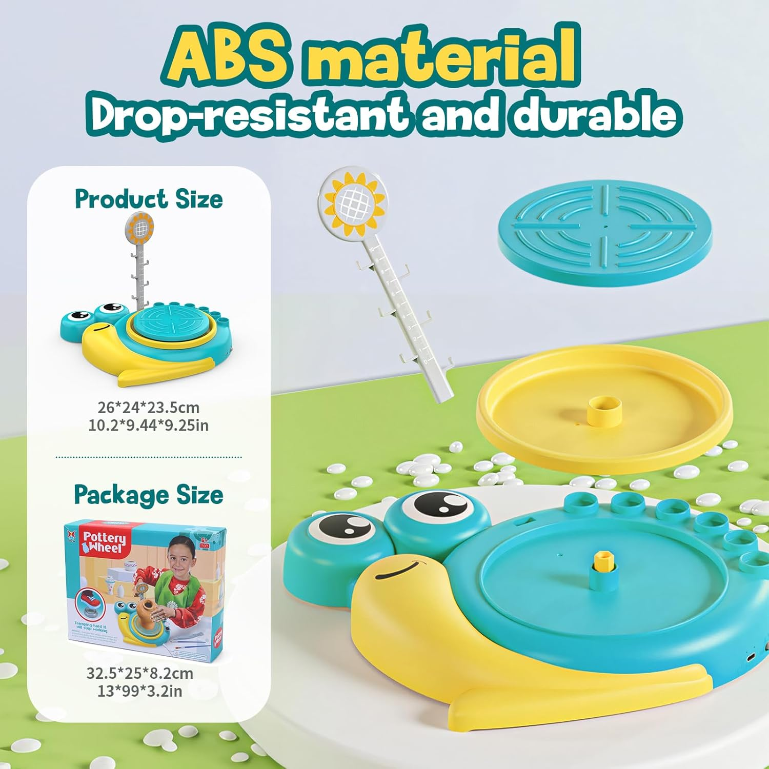 Skirfy Pottery Wheel for Kids, Kids Toys, Painting Kit-Clay Sculpting Tools, Birthday Gift Boys Girls Toy, DIY Kits Clay Maker for Beginners with 6 Packs Clays, Art&Crafts Kits for Kids Ages 8-12 image number 5