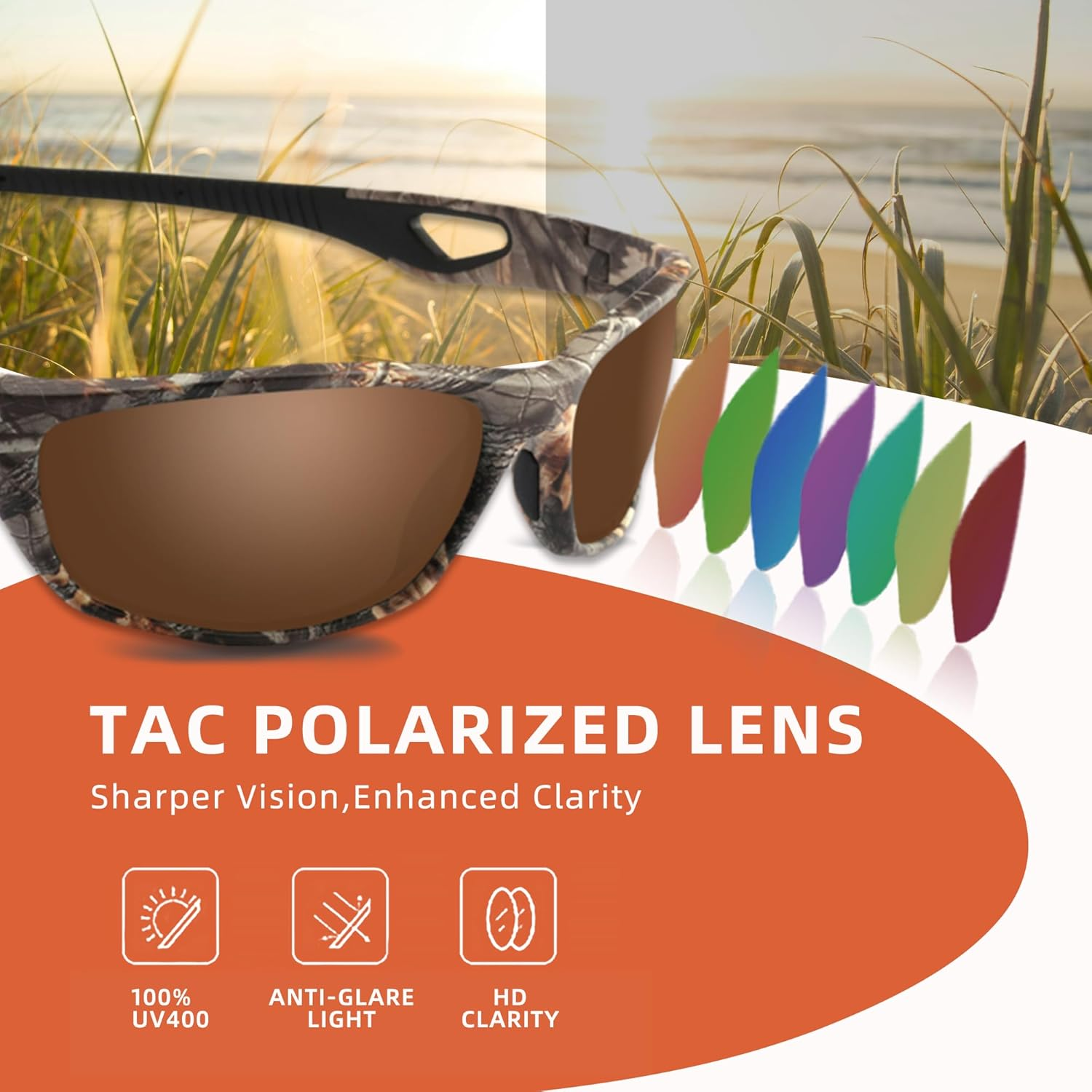 Polarized Sport Sunglasses for Men and Women,Ideal for Driving Fishing Cycling and Running,Uv Protection EMS-TR90 Frame