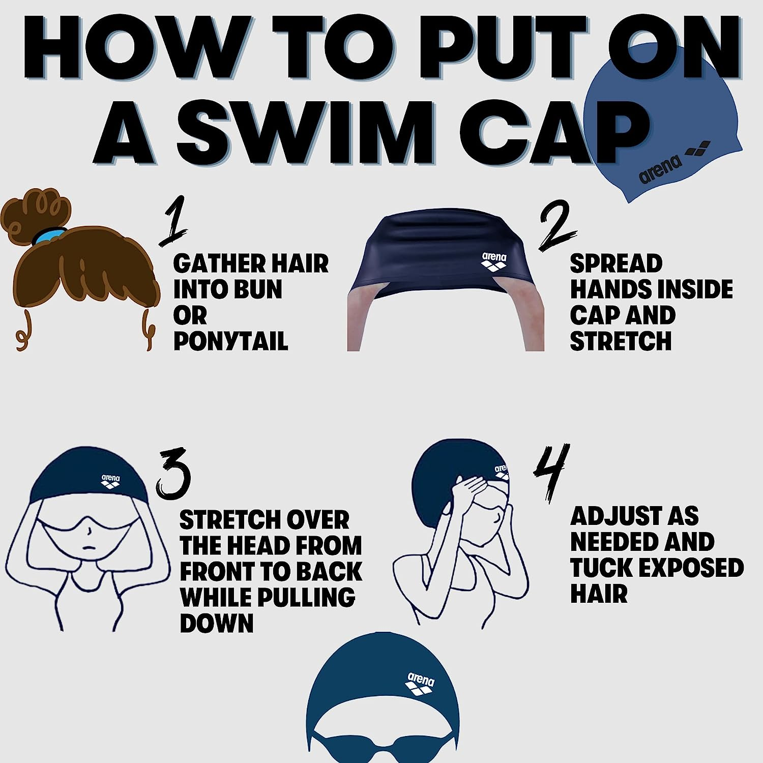 Arena Silicone Unisex Swim Cap for Women and Men, Prints and Solid Colors - Fluorescent Red image number 2