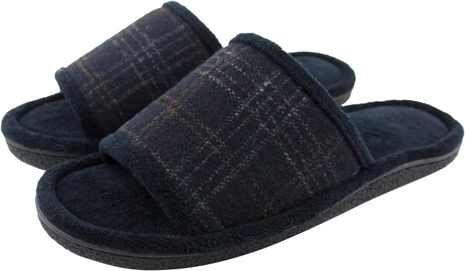 Magtoe Men'S Open-Toe Memory Foam Spa Slide Slippers Comfort Indoor Outdoor Slip-On Shoes