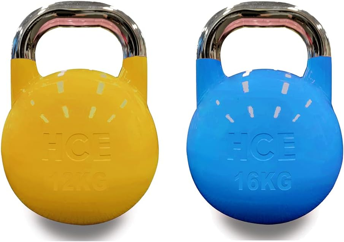 HCE Kettlebells Set - Competition Kettlebell Pro-Grade Steel Russian Kettle Bell Weight - Home Gym Fitness Workout, Crossfit, MMA, Body Building, Weightlifting, Snatches, Squats, Lunges, Bench Press