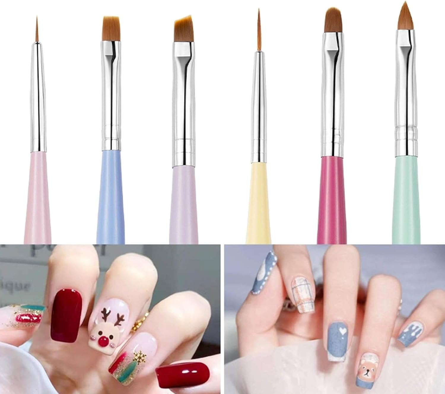 Xolixorium Nail Art Brushes Set Complete Nail Design Tools Including Extension Gel Brush Liner Brush Dotting Pen for Gel Polish Manicure Professional Salon and Home Use image number 5