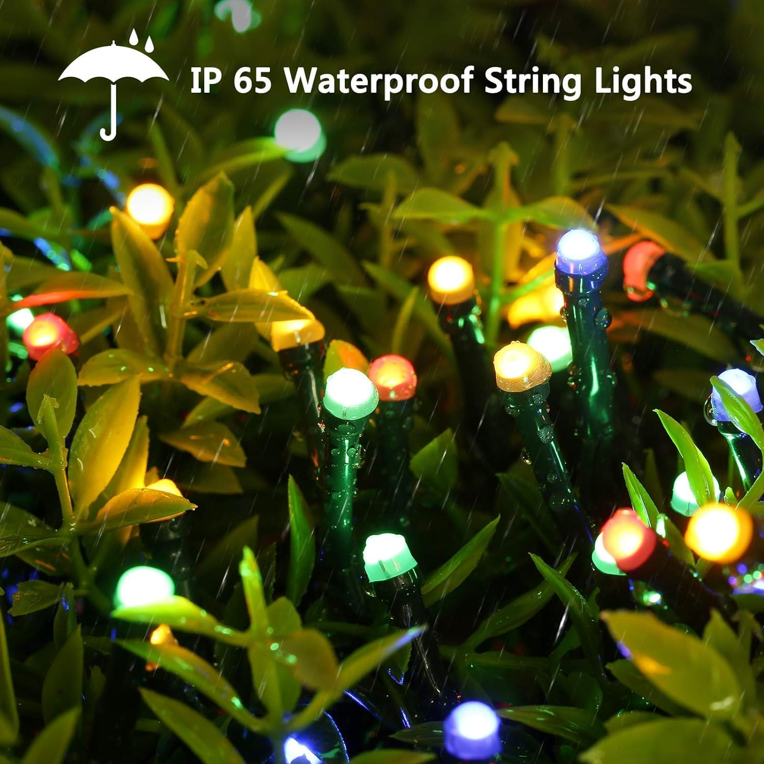 Locinoe Christmas Lights 30M 300 LED String Lights with 8 Modes Timer Waterproof Plug-In Twinkle Fairy Lights for Home, Garden, Party, Holiday, Tree, Christmas Decorations (Multicolor) image number 2