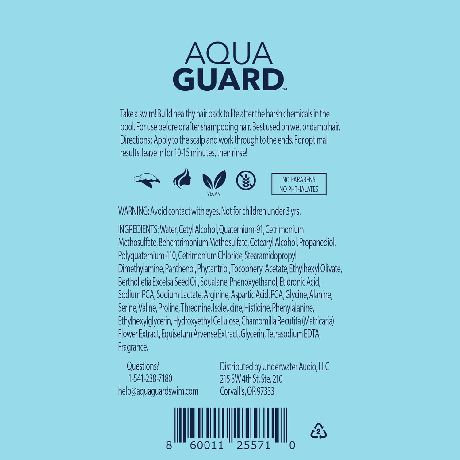 AQUA GUARD Swimplex | No More Dry, Brittle Strands | Reverses Damage Caused by Chemicals and Minerals in Water | Made in California | Paraben, Phthalate, and Gluten-Free | 3.0 Oz (1 Pack)