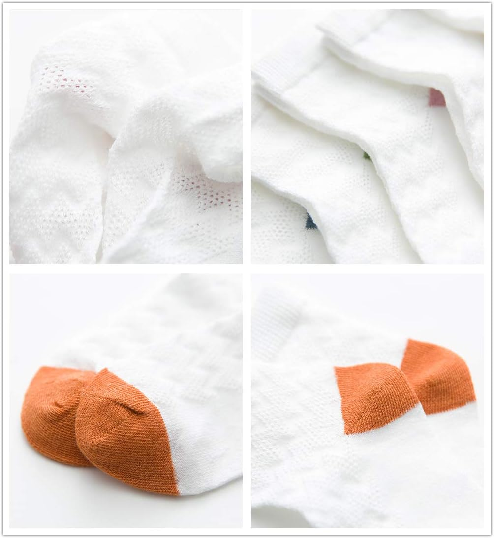 Unisex Baby Socks Girl Boy Summer Toddler Infant Ankle Pointelle Eyelet Soft Cotton Thin Mesh Socks 5 Pairs 0-12T
