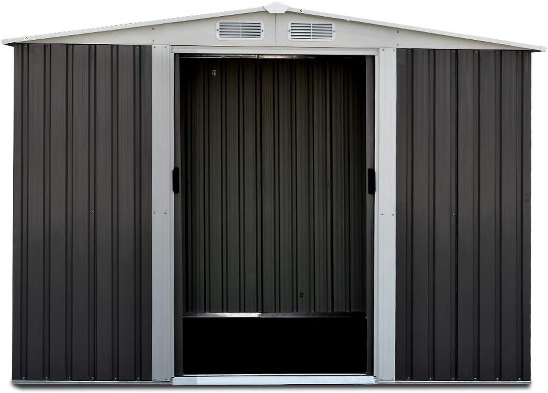 Giantz Garden Shed 2.58X2.07X1.78M Storage Box Workshop, Green House Greenhouse Outdoor Shelter Tool Shade, Dome Gable Roof Double Sliding Doors Galvanized Steel image number 4