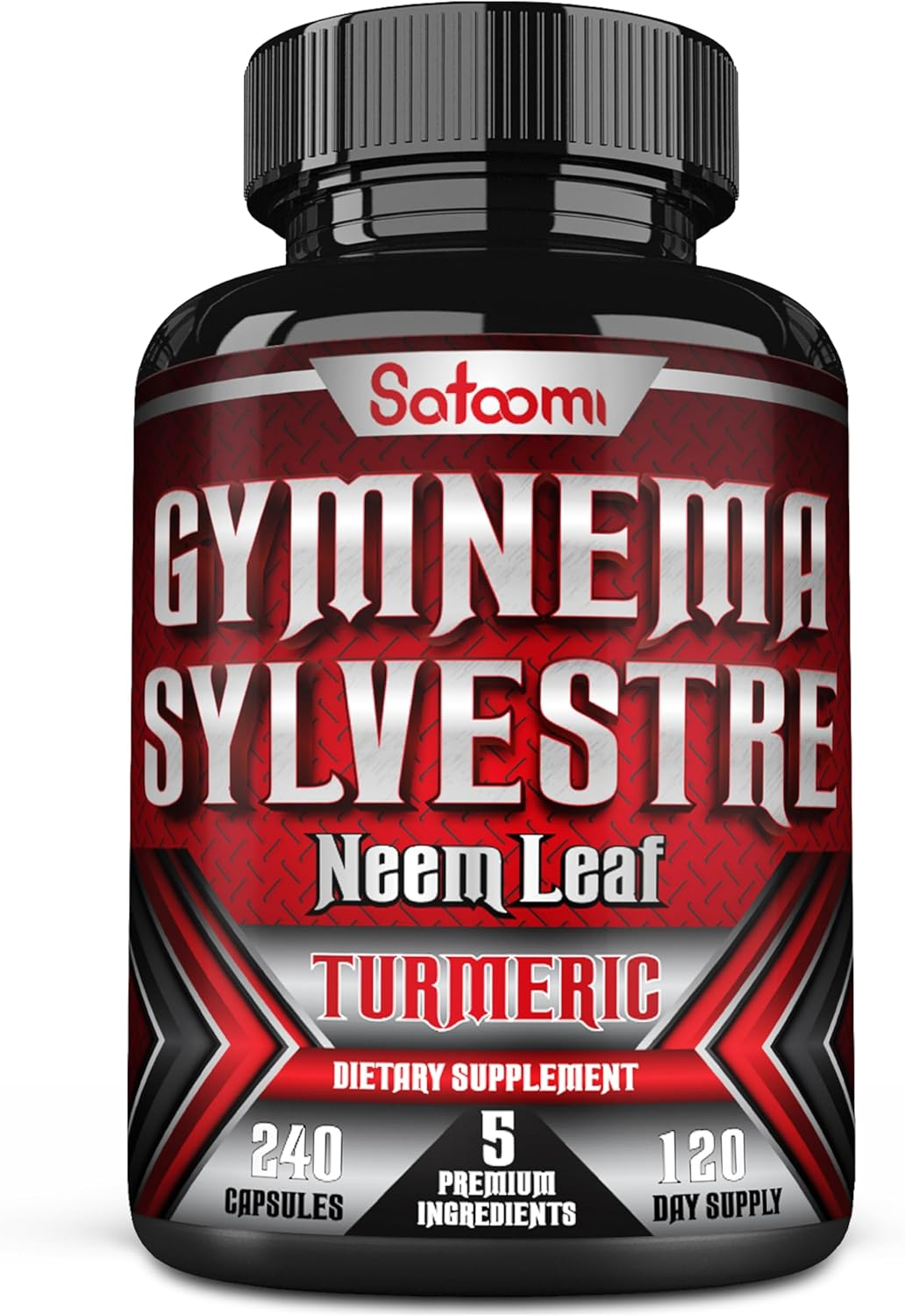 SATOOMI Gymnema Sylvestre Extract Capsules - with Turmeric, Neem Leaf & Black Pepper - 240 Vegan Caps for 4 Months - Non-Gmo, Gluten Free image number 5
