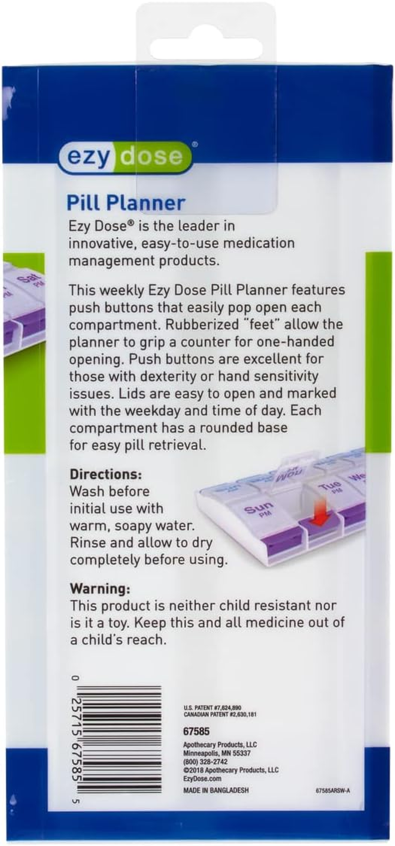 Ezy Dose AM/PM Push Button Pill Planner (XL) image number 3