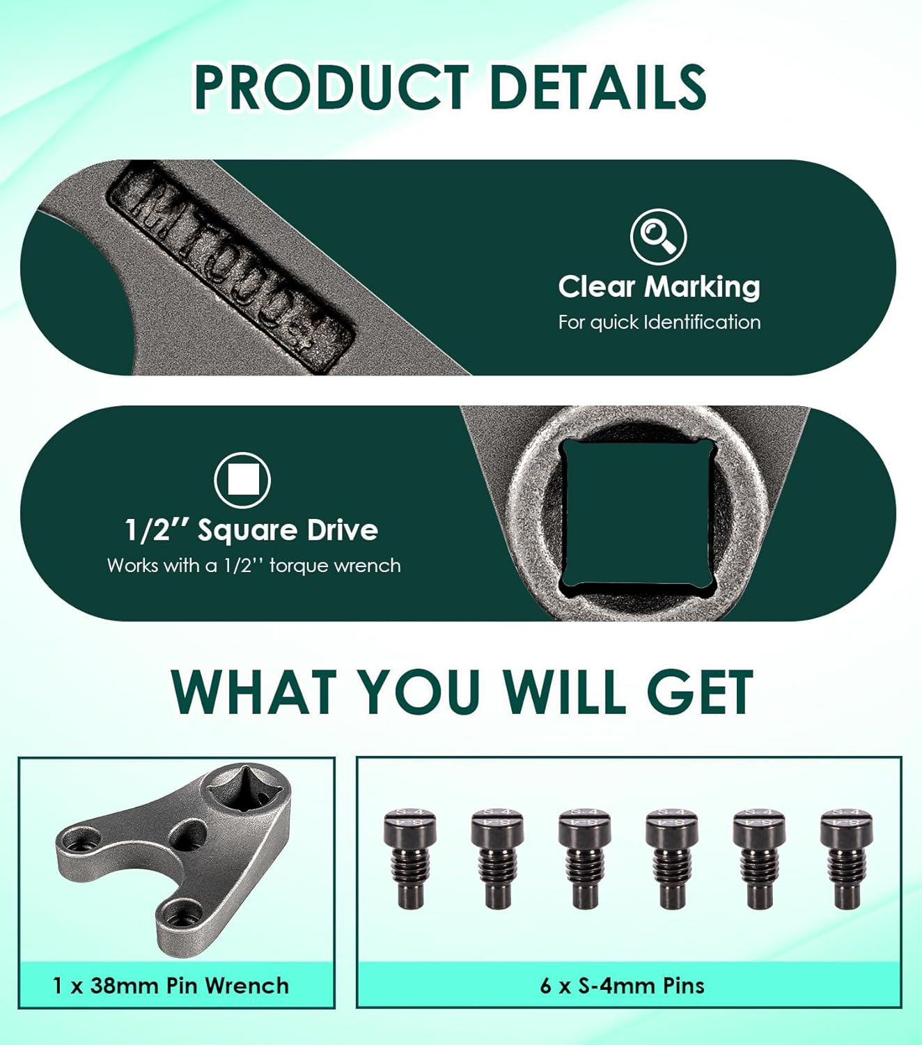 Yoursme Trim/Tilt Pin Wrench Mt0004-38Mm X 4Mm for ALL Seastar Steering Cylinders & for Yamaha 4 Stroke V6 Remove Hydraulic Cylinders Trim/Tilt Caps image number 2