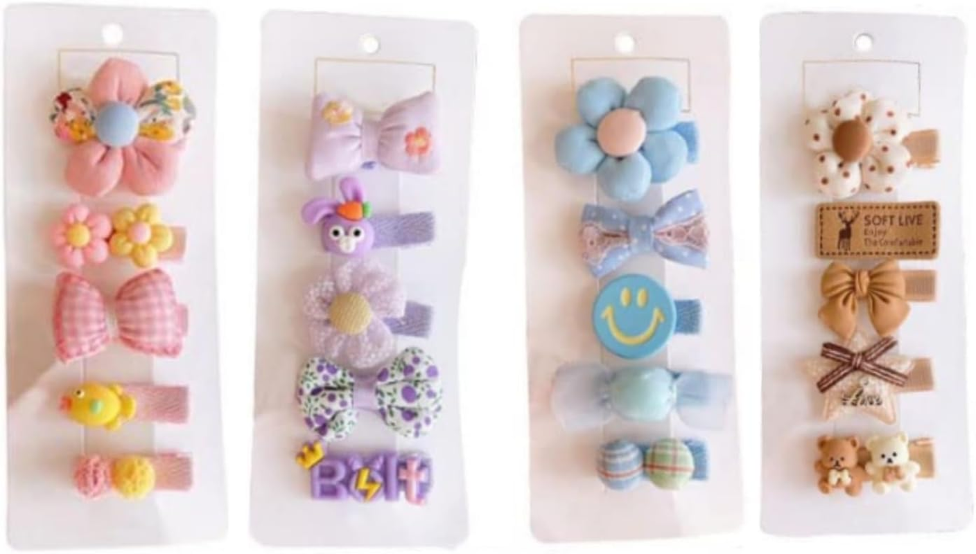 Taicols Baby Girls Hair Clips, 20 Pcs Toddler Hair Barretes, Baby Hair Clips for Girls, Adorable Fun Hair Accessories Flower Pattern Hairpin Snap Bow Girls Baby Pin Hair Baby Toddler Hair Clips (1)