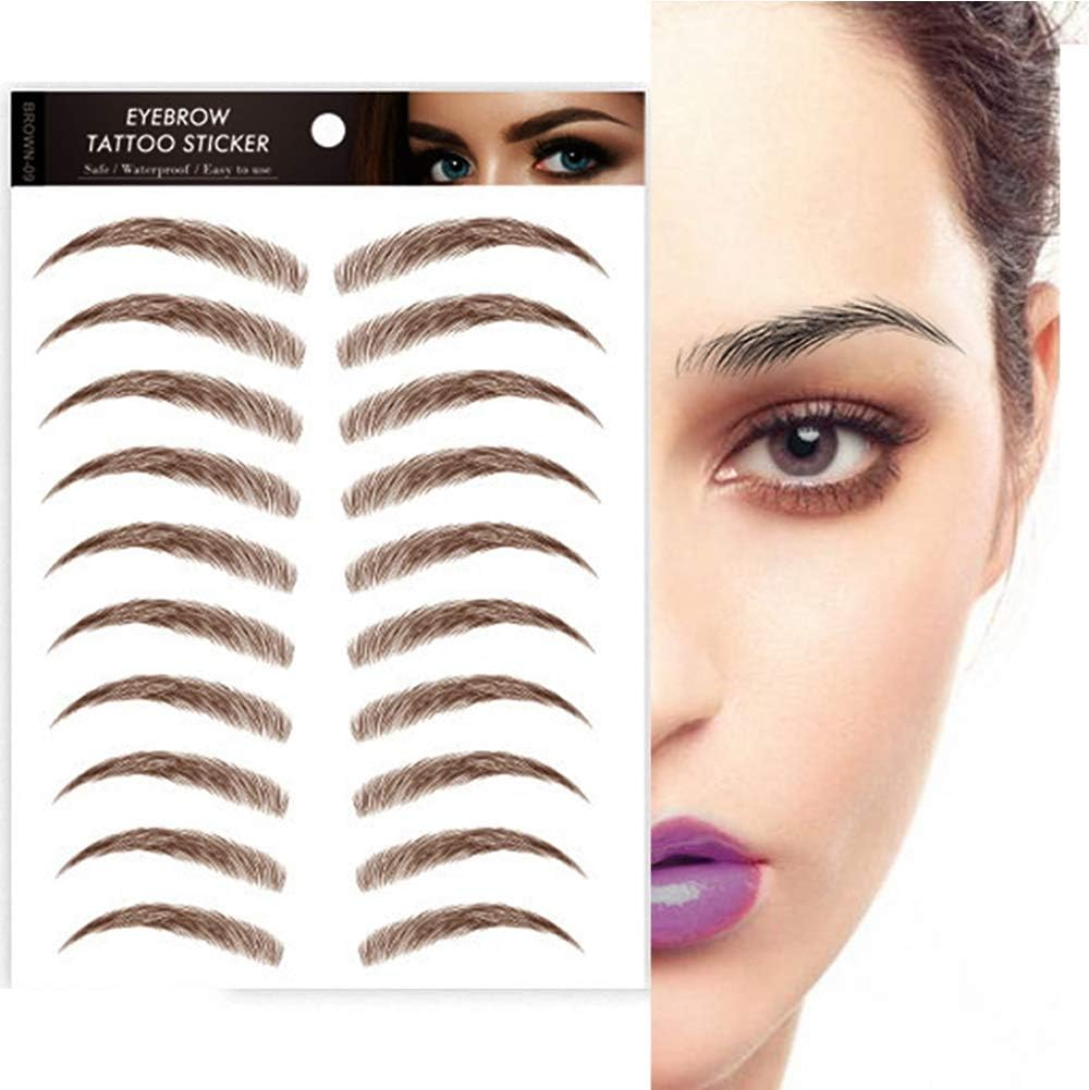Tattoo Eyebrow Stickers 4D Hair-Like Authentic Eyebrows Natural Fake Eyebrow Stickers Waterproof Imitation Ecological Lazy for Woman & Man Makeup Tool 10 Pcs - 08 image number 7