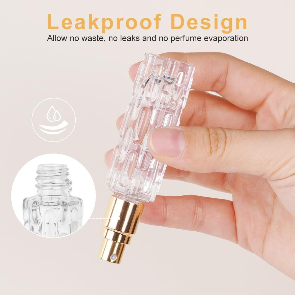 LOPHE Refillable Perfume Atomiser, 4 X 10 Ml, Travel Perfume Atomiser, Mini Perfume for Travel, Bottler, Perfume Bottle, Empty Gifts for Men and Women (Black + Silver + Gold + Rose Gold) image number 1