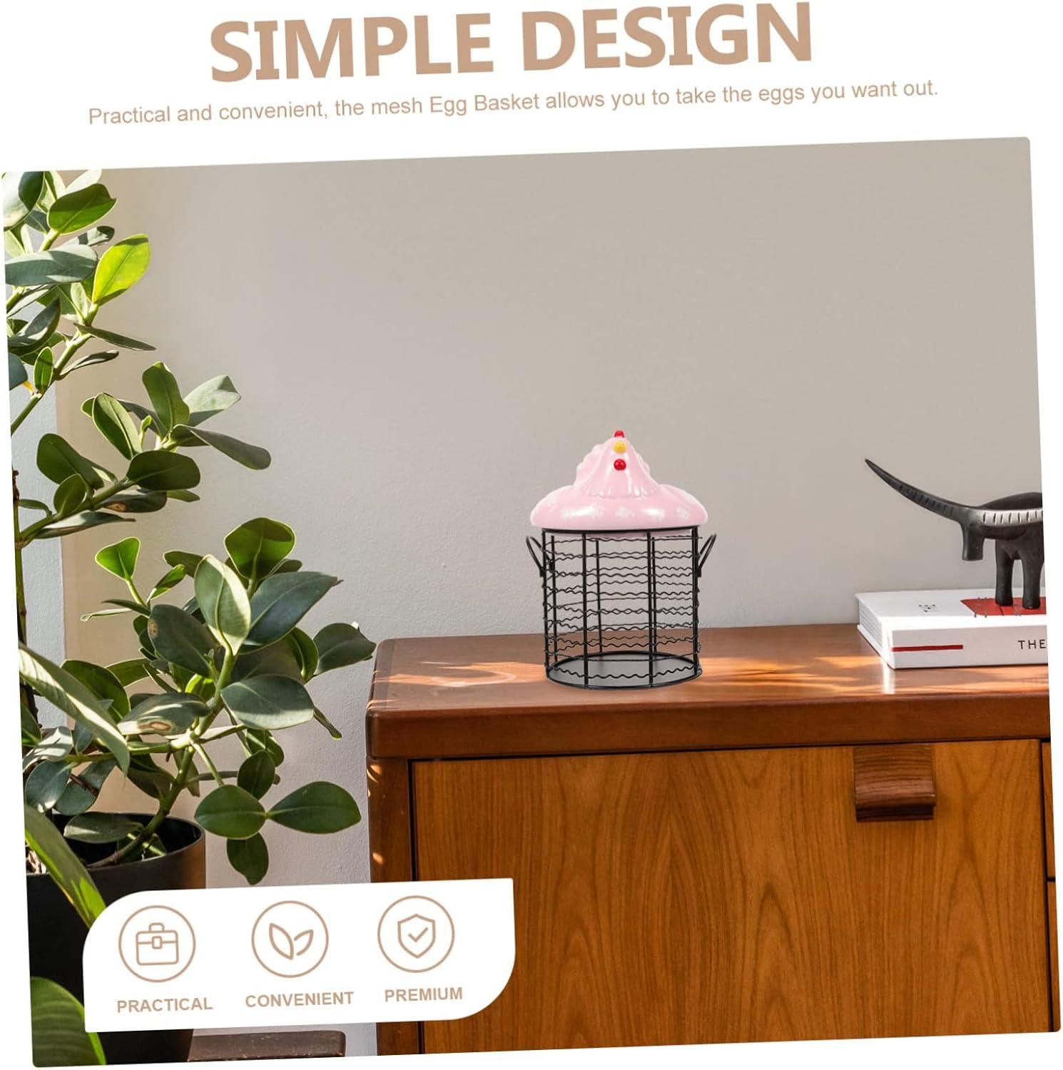 Mikinona Hen Shape Basket Premium Storage for Fruits Eggs Vegetables Farmhouse Style Kitchen Decor for Home Restaurant Buffet Party Use