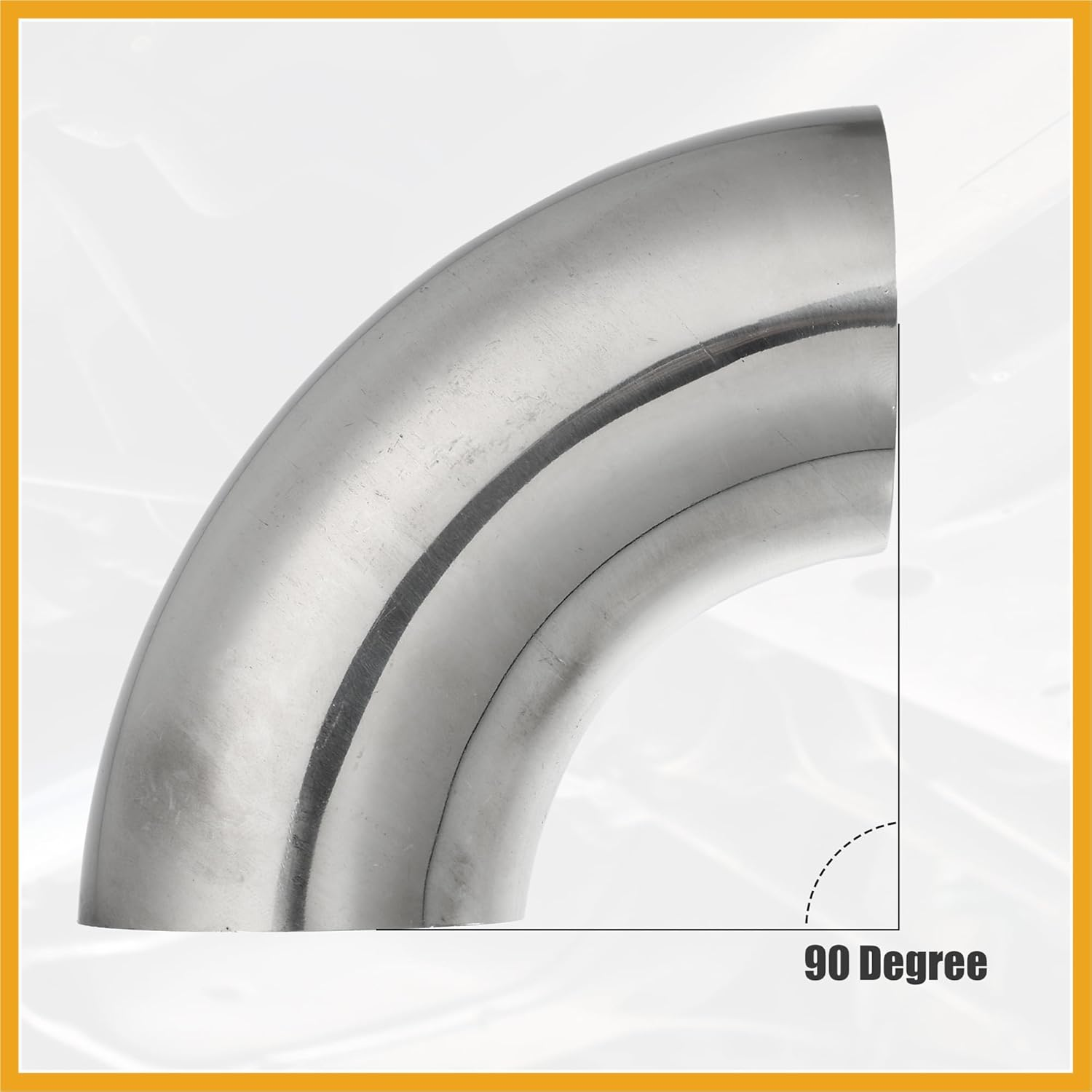 Partuto 2Pcs OD 2.25 Inch 90 Degree 1.5Mm Thickness Mandrel Bend Elbow SS304 Stainless Steel Bend Tube Exhaust Elbow Pipe for Car Modified Exhaust System image number 3