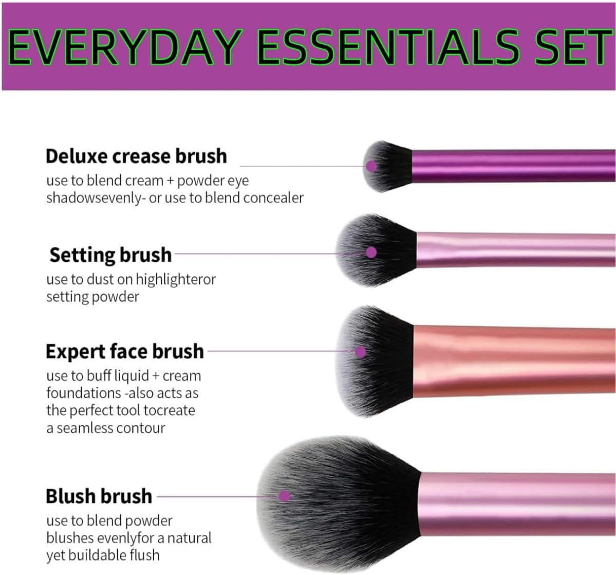 HIDOSNG Makeup Brush Set -8-In-1 Brushes: Eye Makeup Brushes、Foundation Brush、 Concealer Brush、 Blusher Brush Premium Synthetic Makeup Brushes Premium Brush Kit (11PCS)