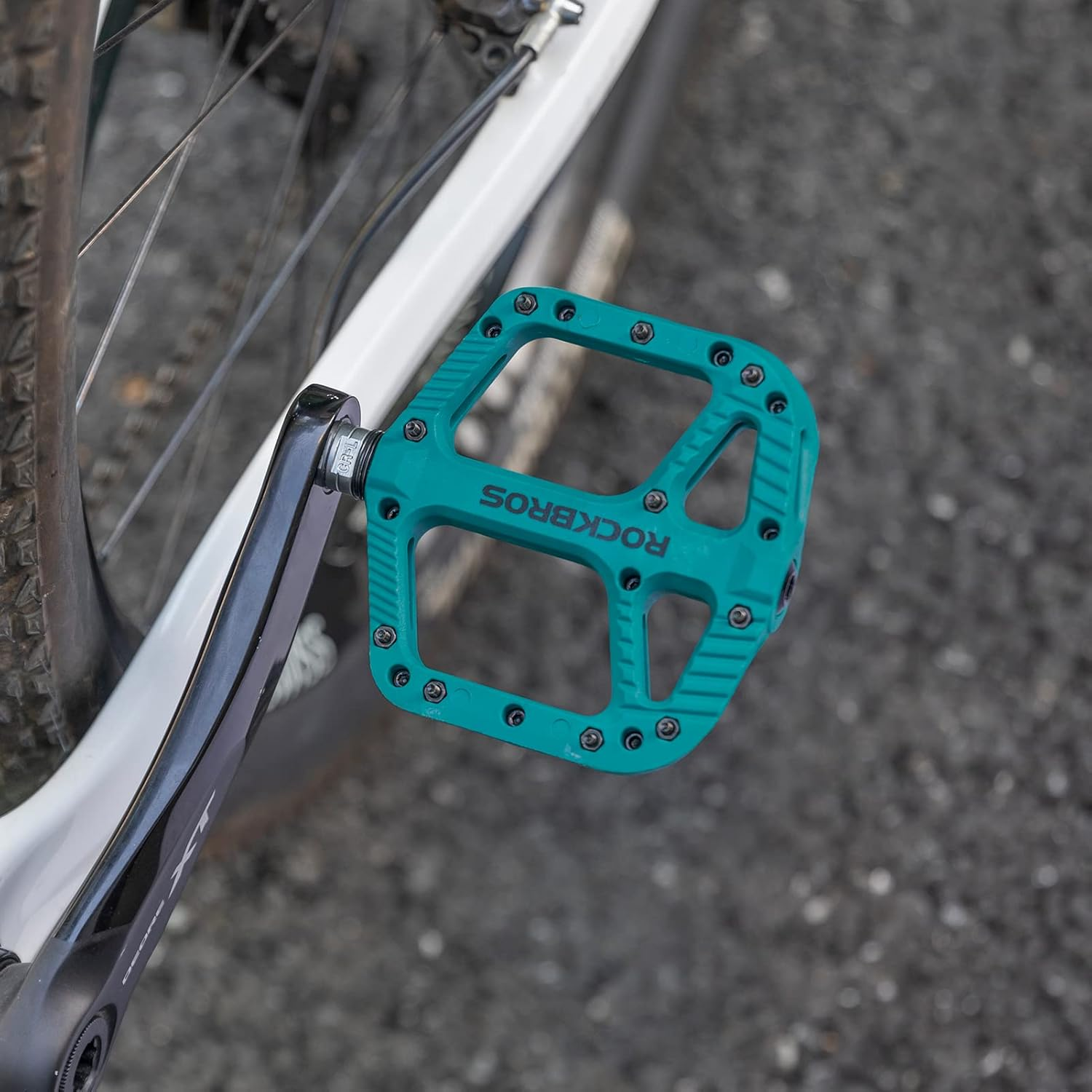 ROCKBROS Mountain Bike Pedals Nylon Composite Bearing 9/16" MTB Bicycle Pedals with Wide Flat Platform