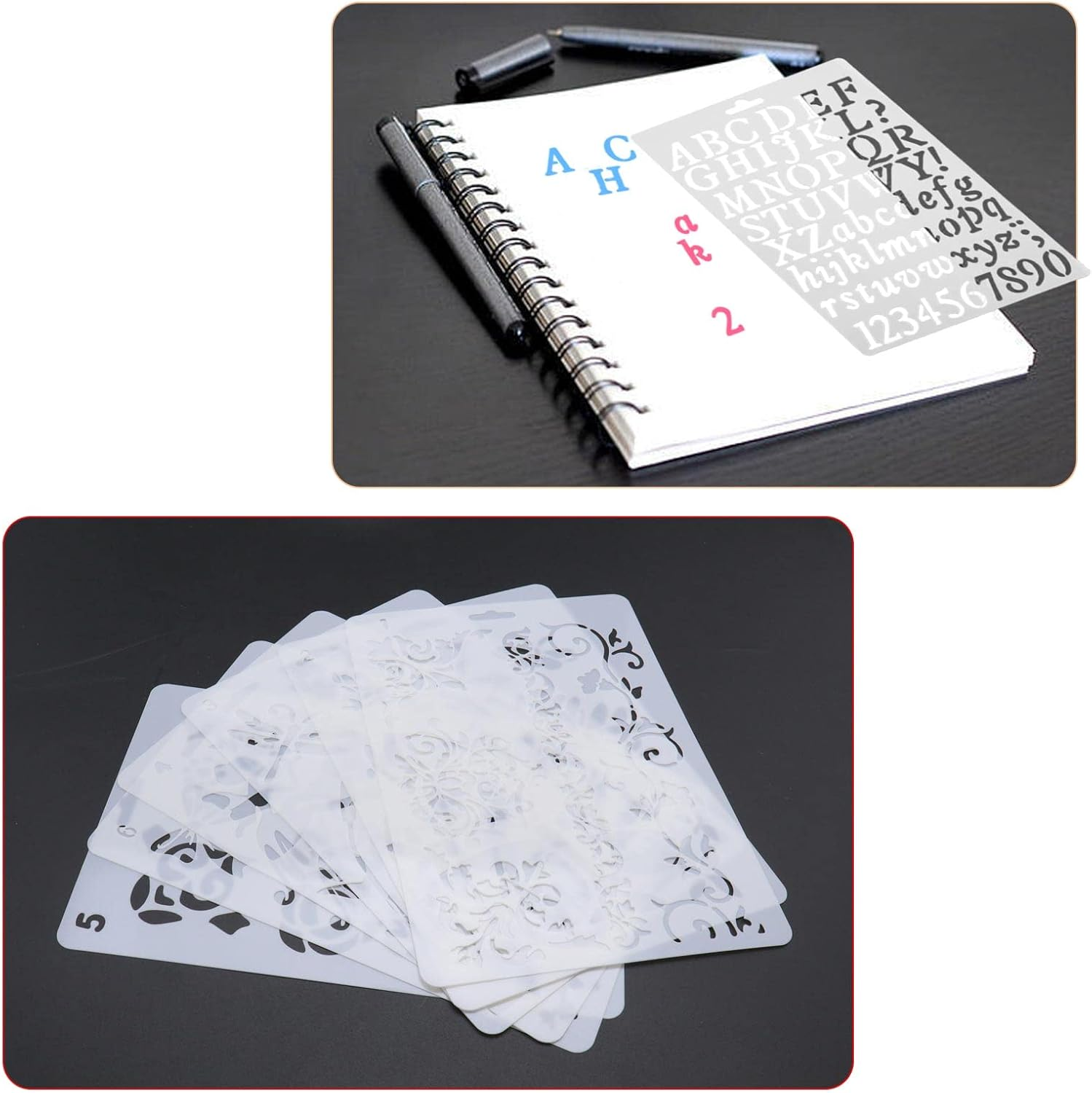 Emsea 20Pcs Flower Stencil for Painting Drawing Templates Flower Butterfly Floral Templates Reusable Painting Stencils for Drawing on Wood Canvas Floor Wall Home Decor image number 1