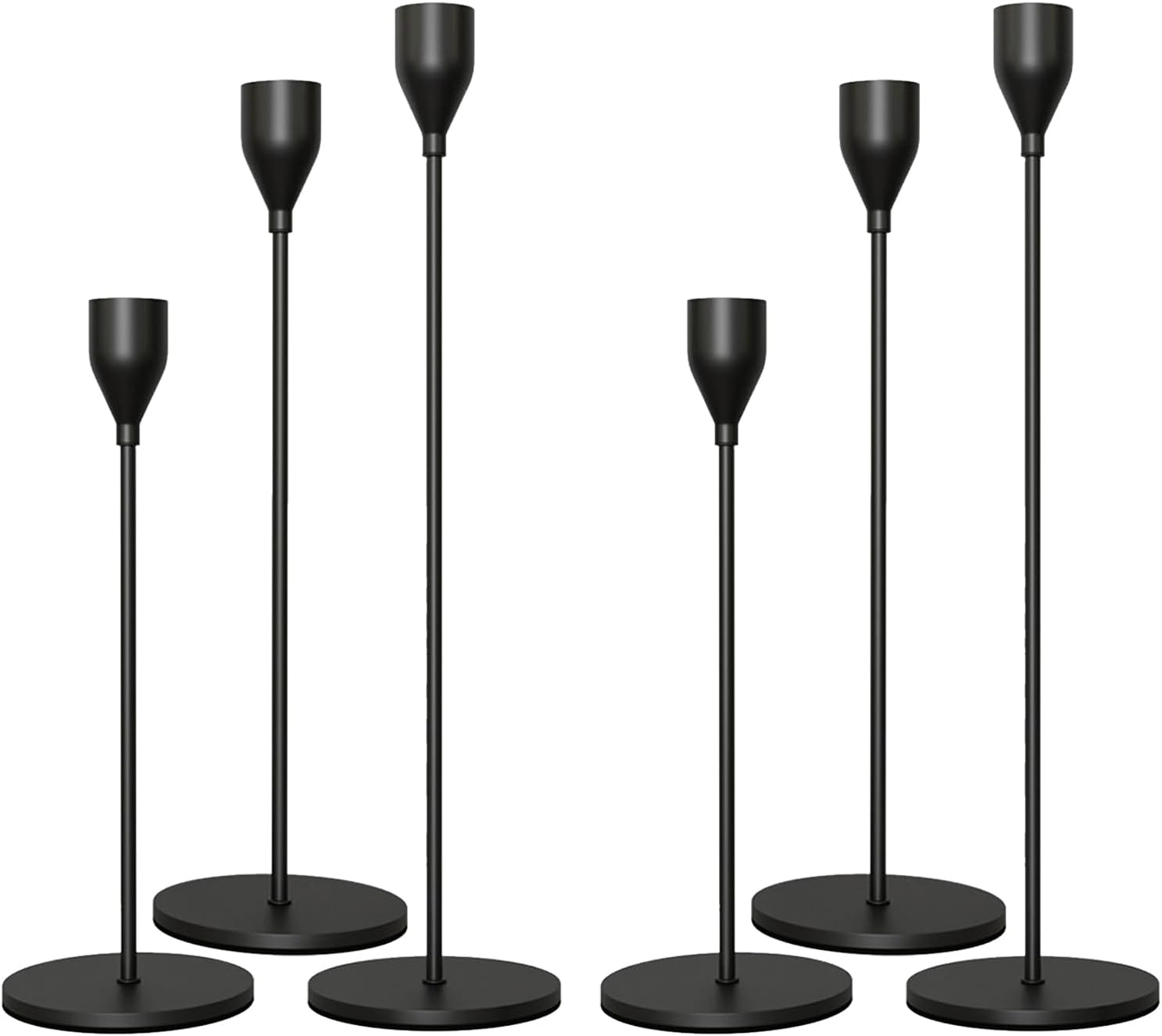 Candlestick Holders,Set of 6 Taper Candle Holders,H HOME-MART Vintage Taper Candle Holders Metal Candle Stick Holder Decor for Fireplace Party Dining Home