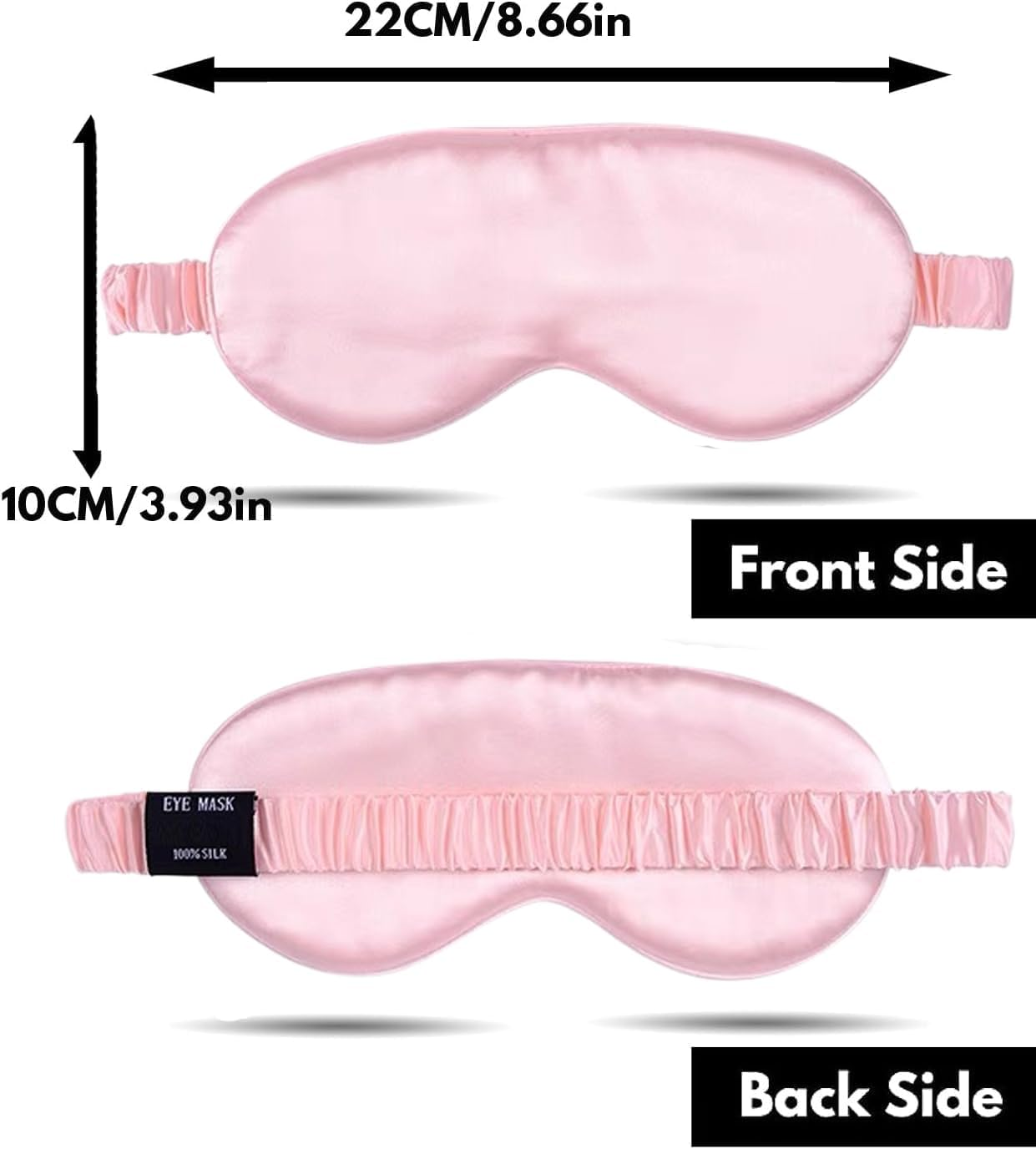 Eye Mask,100% Mulberry High-End Pure Silk Sleep Mask with Gift Box, H HOME-MART Luxuriously Padded Silk Eye Sleeping Mask Silk Eye Mask Comfortable Soft Silk Sleep Masks for Men Women Traveling image number 3