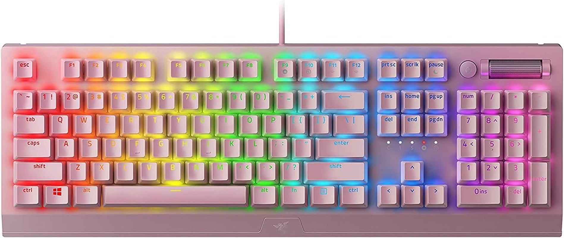 Razer Blackwidow V3 Mechanical Gaming Keyboard: Green Mechanical Switches - Tactile & Clicky - Chroma RGB Lighting - Compact Form Factor - Programmable Macro Functionality - Quartz image number 2